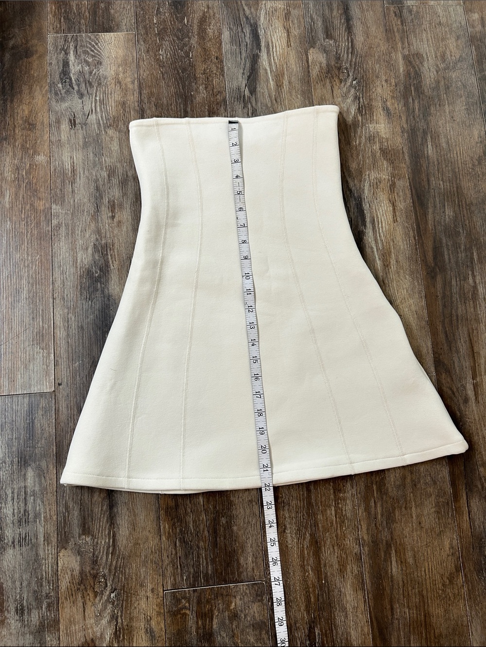 Zara Strapless Cream Fit-and-Flare Dress - Picture 8 of 8
